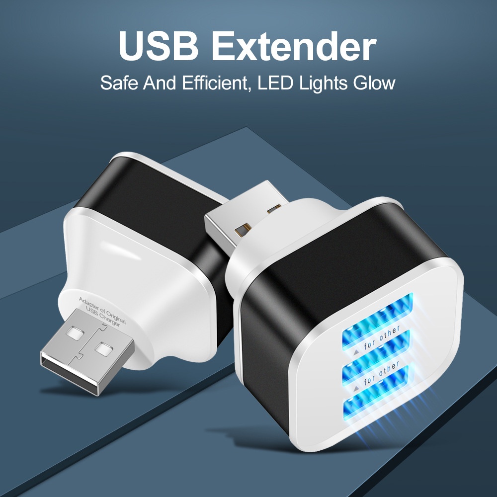 Laptop Charger - 3-poorts USB-sleuvenadapter USB 3-in-1 Meerdere USB-interface