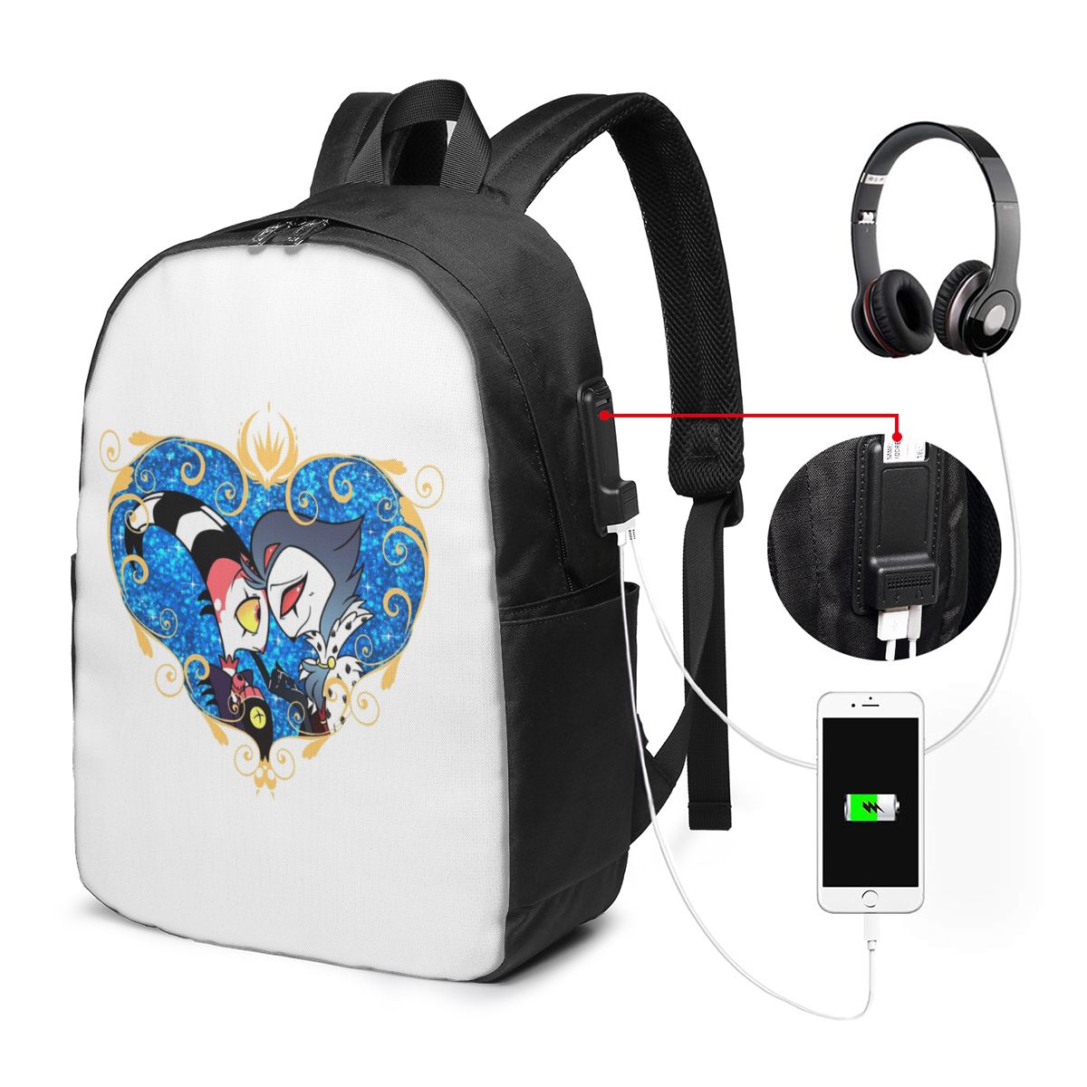 Laptop Bag - Helluva Boss Stolas en Blitzo Heart