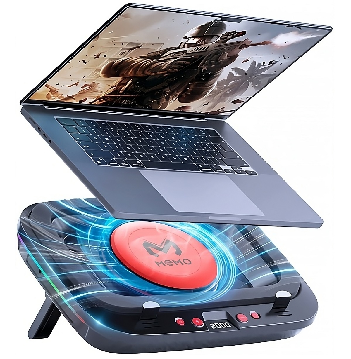 Memo-laptopkoeler met LED-disp - Laptop Cooling Pad recensie en prijs