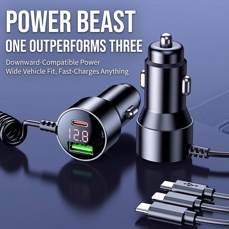 3-in-1 autolader met intrekbar - Laptop Charger recensie en prijs